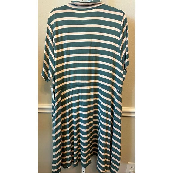 Torrid Super Soft Green Stripe Polo Skater Dress Size 3 NWT - Picture 5 of 5